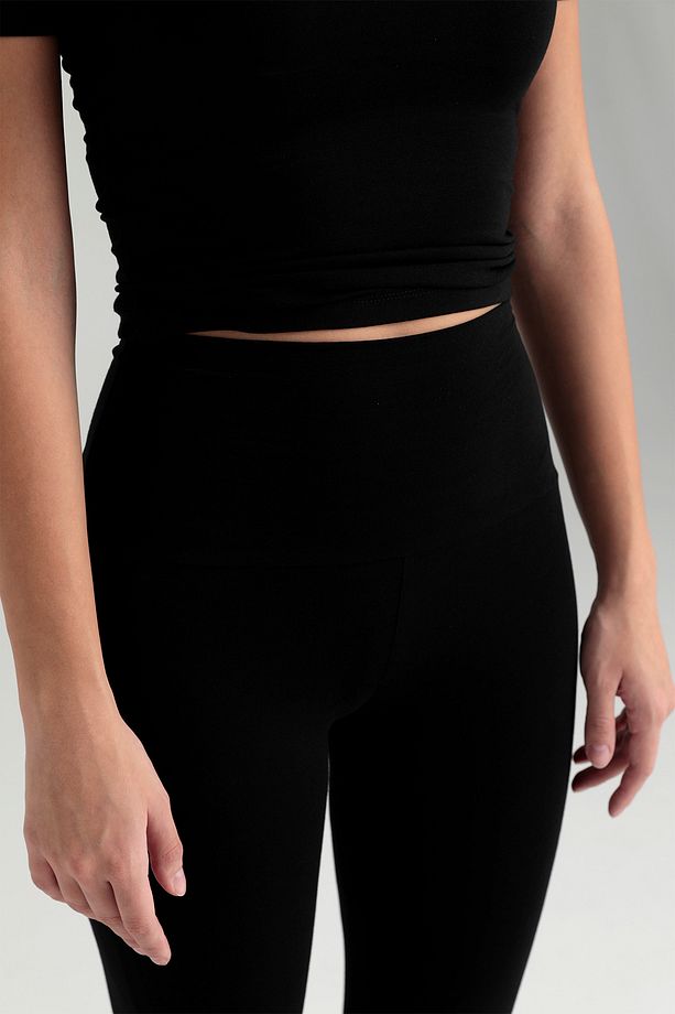Ultra Soft Ispanyol Paça Pantolon Siyah - 5