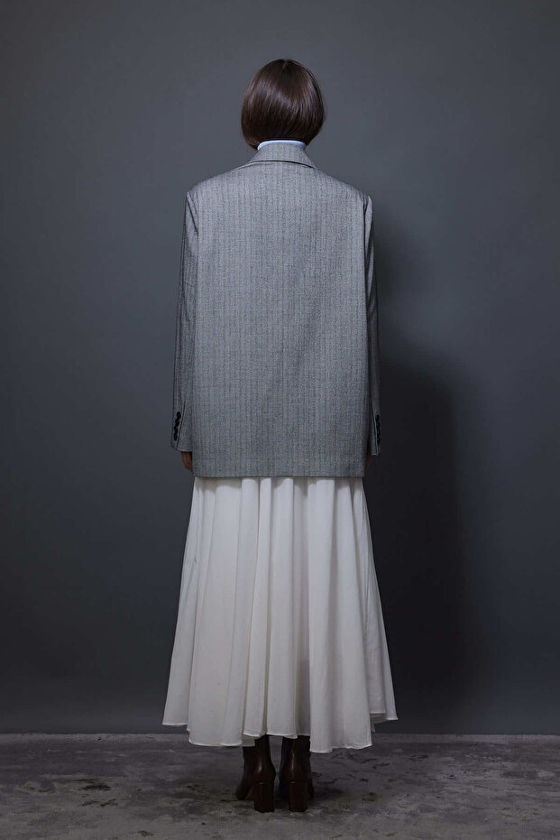 سترة متعرجة كبيرة الحجم - أسود - 5