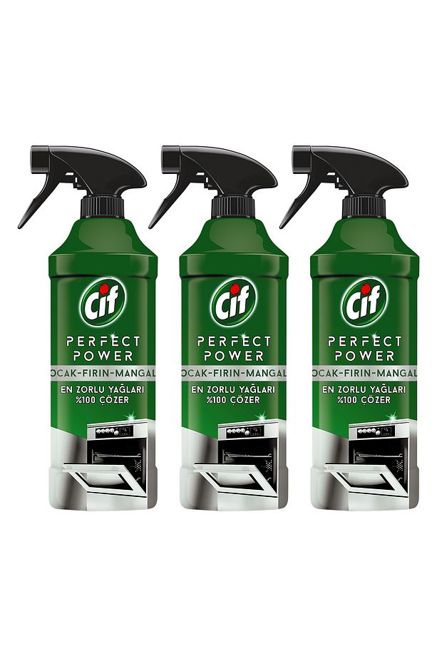 Perfect Power Fırın Ocak Mangal Için Sprey Temizleyici En Zor Yağları %100 Çözer 435 ml 3adet - 3