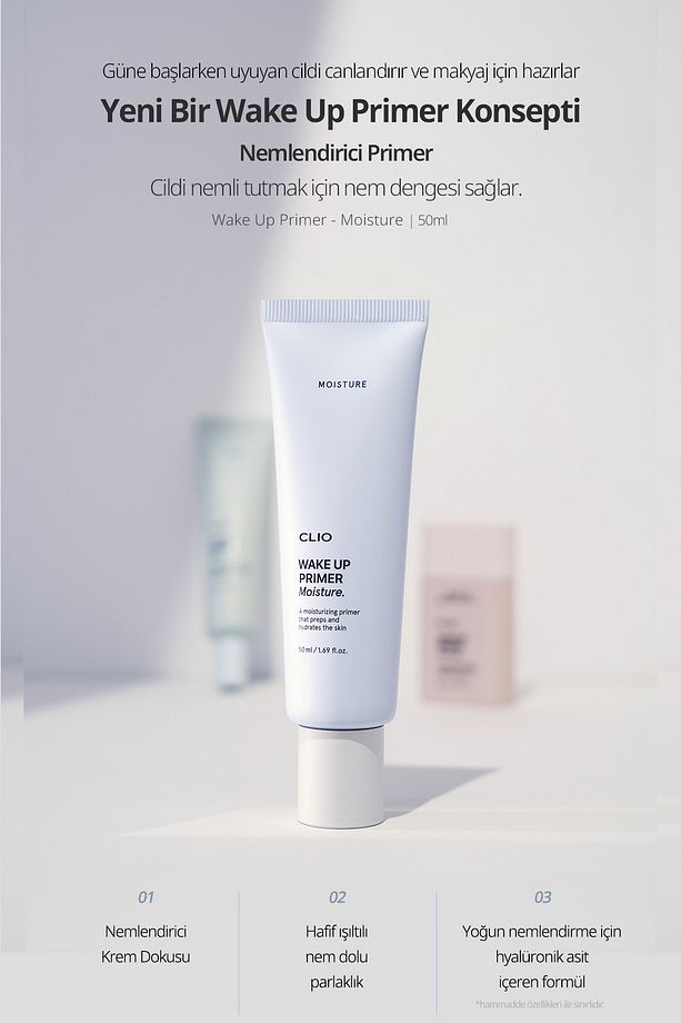 Uzun Süre Nemlendirme Sağlayan Makyaj Bazı Clio Wake Up Primer Moisture - 3