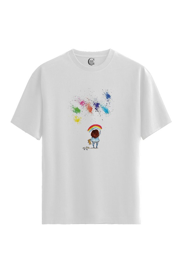Painting Rainbow Dream 100% Cotton Women's White T-Shirt - Premium Quality