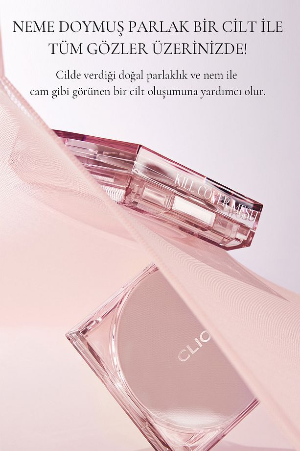 Yoğun Nem ve Işıltı Veren Cushion CLIO Kill Cover Mesh Glow Cushion+Refill Spf50+PA++++ (3 Linen) - 6