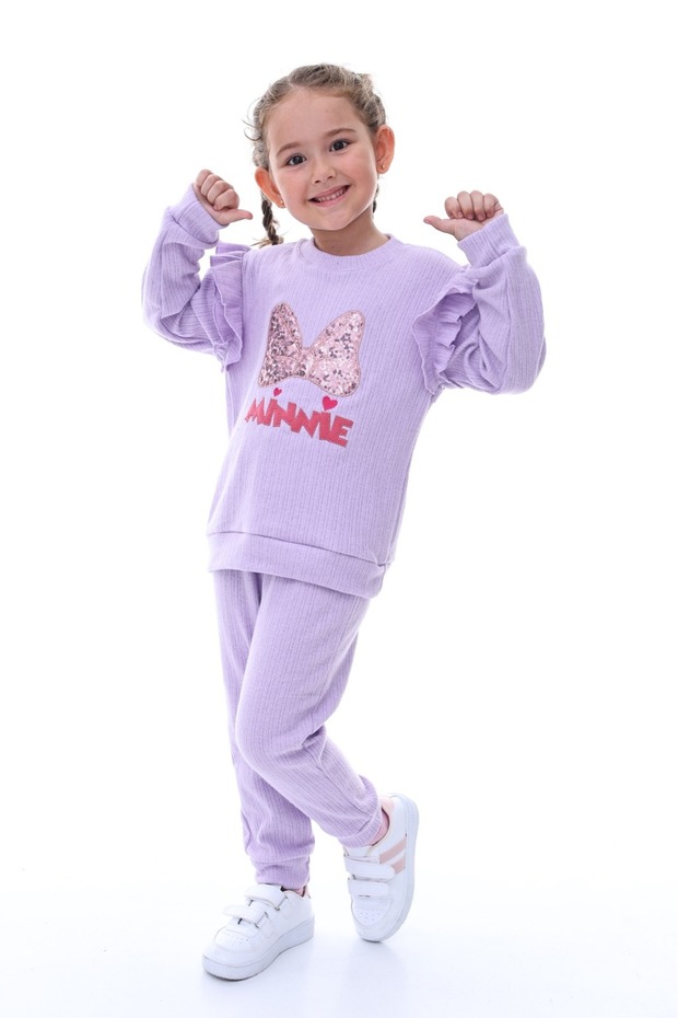 Girl's Tracksuit Suit with Sequin Embroidery