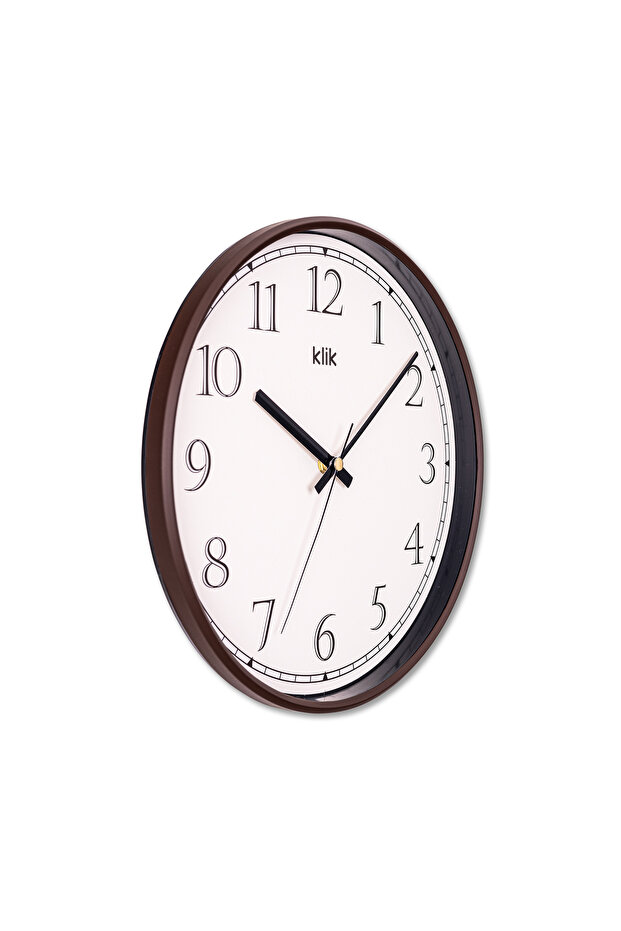 Slim Brown Minimalist Wall Clock - 4