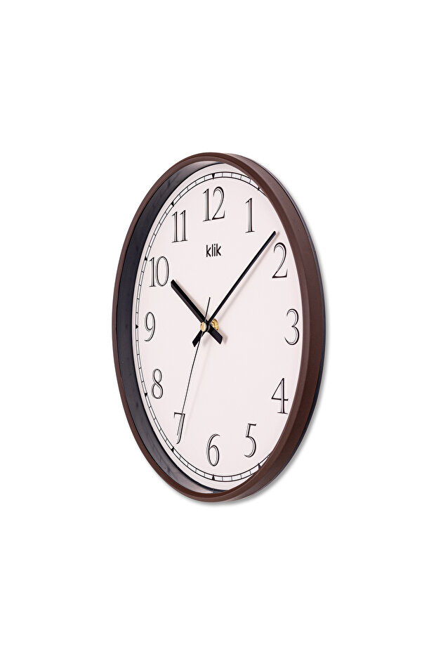 Slim Brown Minimalist Wall Clock - 6
