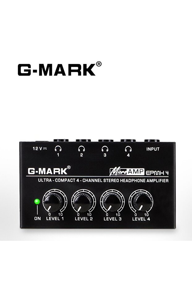 US plug Headphone Amplifier G-MARK EPMH4 4 Channels Metal Stereo Audio Mini Earphone Splitter With P