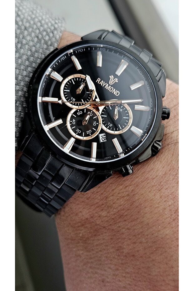 Rym-81054 Raymond Men's Wristwatch - Stainless Steel - 2 Year Warranty