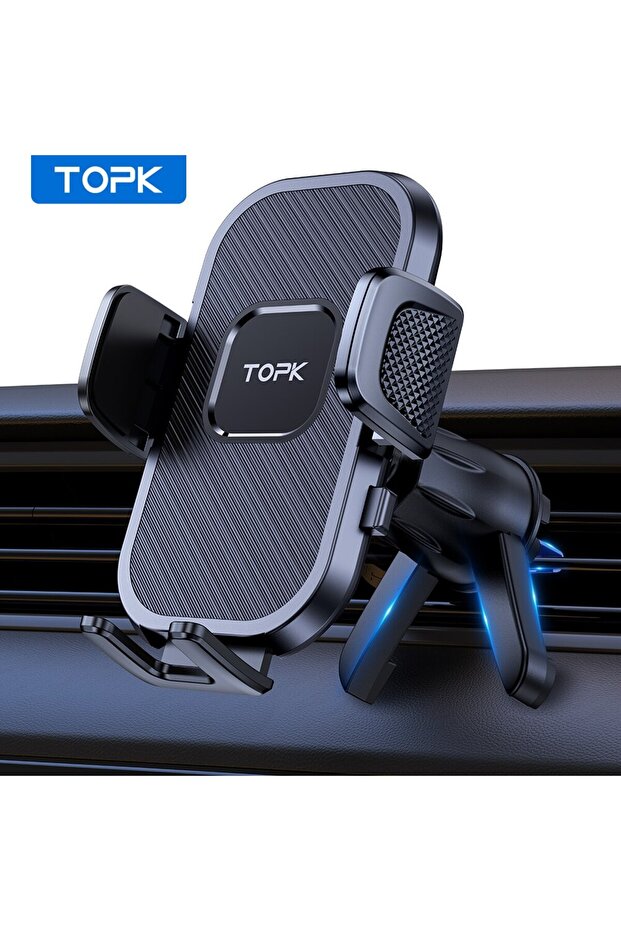 حامل هاتف السيارة TOPK المُطوّر لفتحة التهوية، حامل جاذبي لأجهزة iPhone، دعم جوال السيارة للوحة القيادة