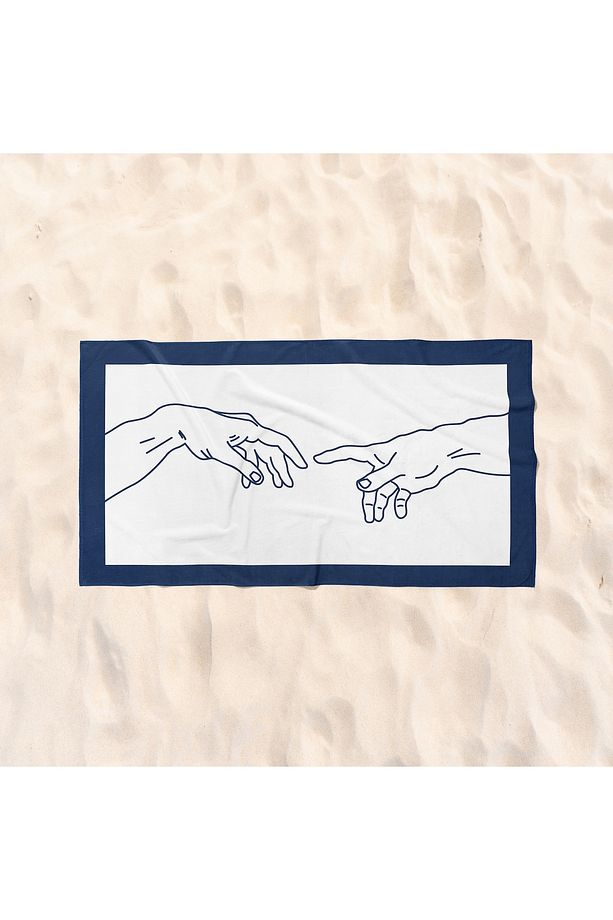 Hands / The Creation of Adam Plaj Havlusu - Microfiber - 2