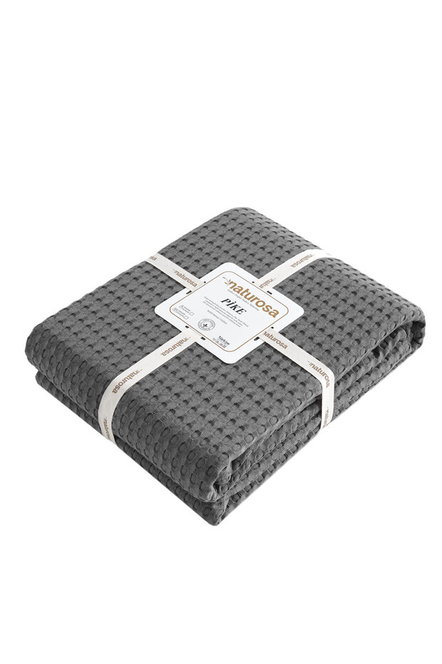 Single Gray Color Waffle Pike 100% Cotton 160 X 220 cm
