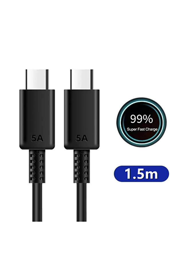 1.5m Cable 5A 45W USB-C to USB-C Fast Charging Cable For S22 S23 FE S24 S25 S26 Ultra A35 A36 A53 A