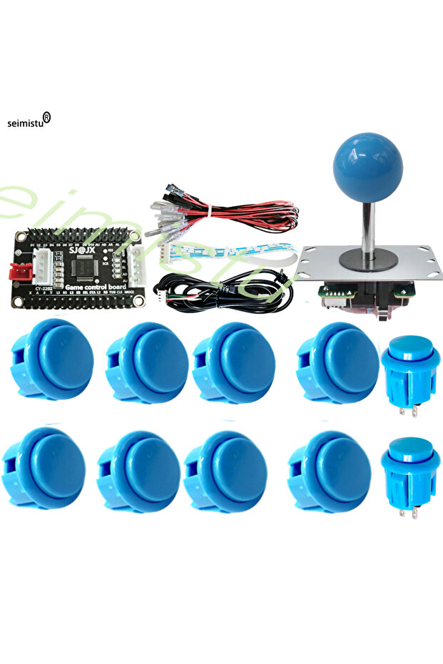 1 لاعب - عصا تحكم أركيد زرقاء نسخة Sanwa Neo Geo Arcade Game Diy Kit Raspberry Pi XBOX360 Android P - 1