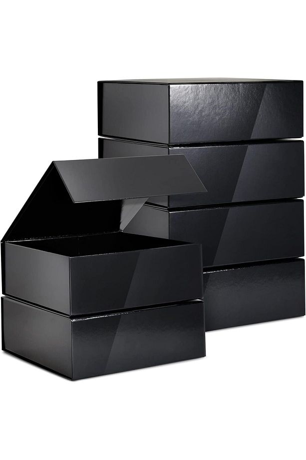 HEDİYE KUTUSU 30X21X10 CM MIKNATISLI SİYAH HEDİYE KUTUSU - 4