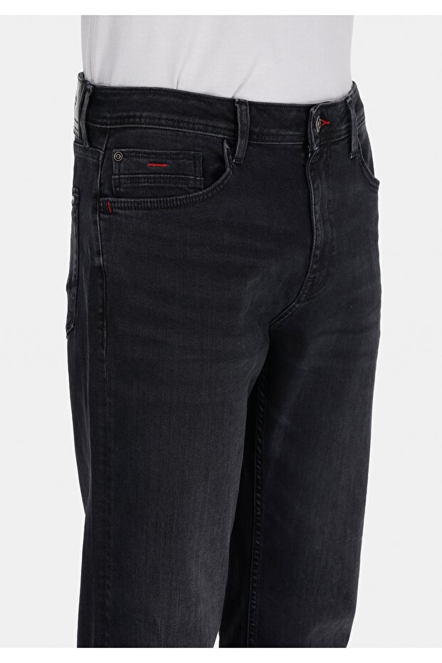 045 Davıd Regular Fit Erkek Siyah Jean Pantolon - 5