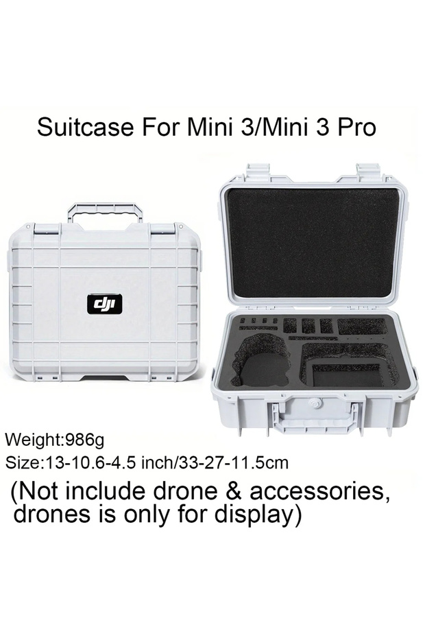 حافظة بيضاء لـ DJI Mini 3 حافظة مقاومة للانفجار حقيبة Mini 3 Pro محمولة وصندوق مقاوم للماء وغطاء صلب كبير