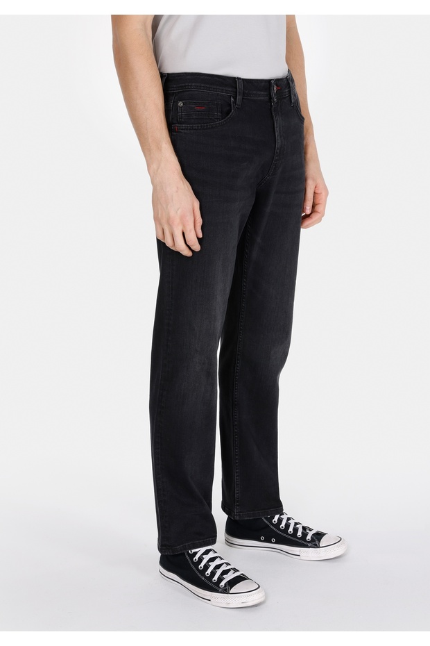 045 Davıd Regular Fit Erkek Siyah Jean Pantolon - 4
