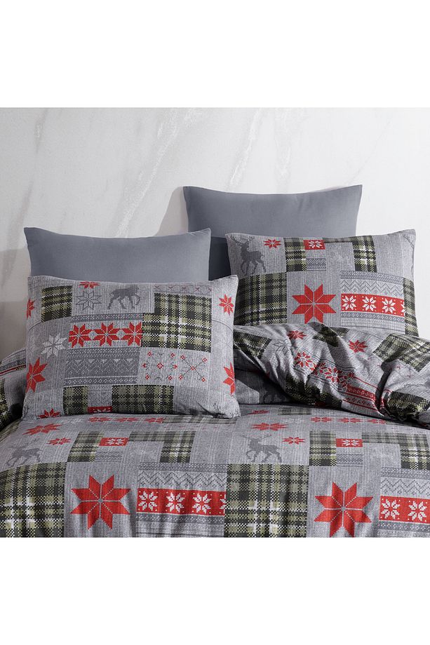 %100 Pamuklu Flanel ( Pazen ) Kumaşından Tek Kişilik Nevresim Takımı - 2
