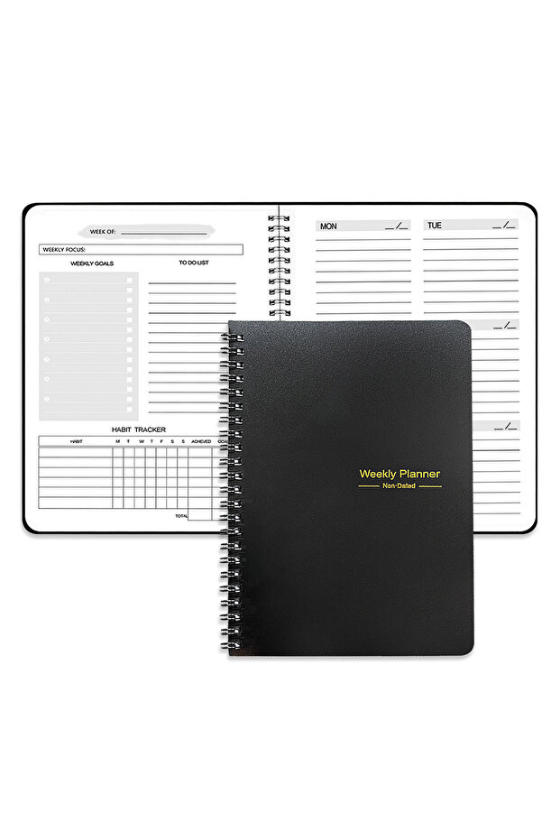 دفتر يوميات Black-B Planner جدول أعمال فعال يومي أسبوعي شهري للطلاب