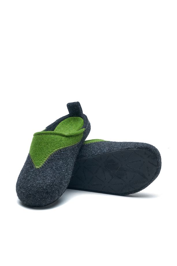 Füme Anatomik Mantar Tabanlı Yün Unisex Ev Terliği Pinesh - 5