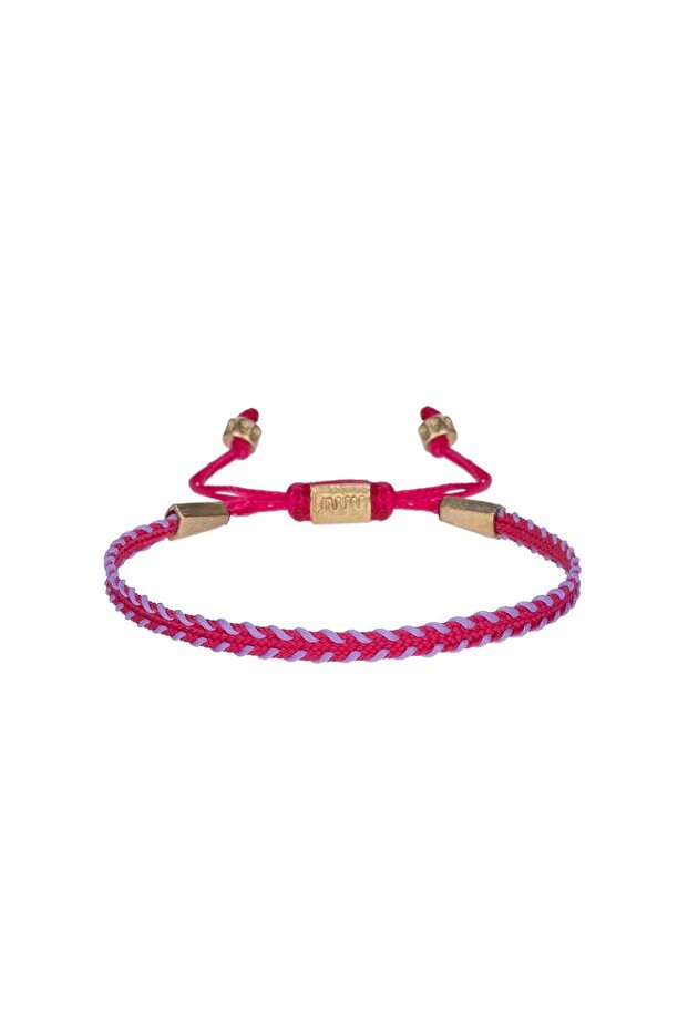 سوار من الحبال الرفيعة باللونين الوردي والأرجواني - 1