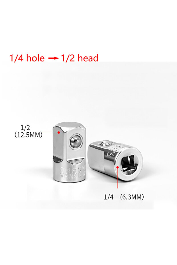 1-4hole1-2head(1pcs) 1/4" 3/8" 1/2" Ratchet Wrench Adapter Chrome Vanadium Sleeve Drive Socket Conv
