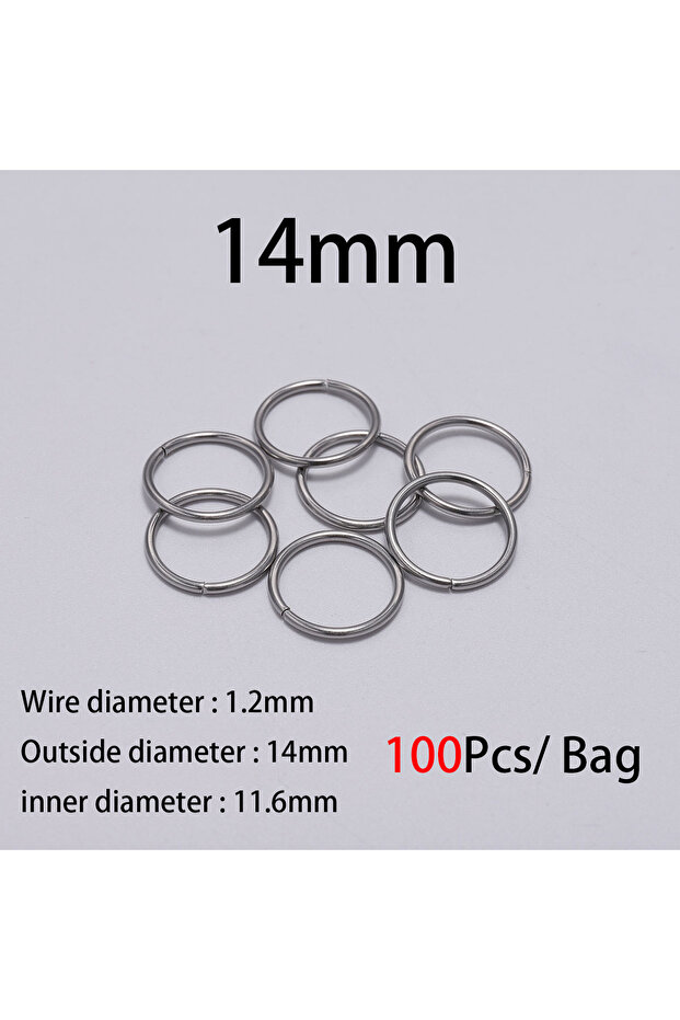 1.2 x 14mm 100pcs 30-200Pcs 3-25mm Stainless Steel Split Ring Open Single Loops Jump Rings Connecto