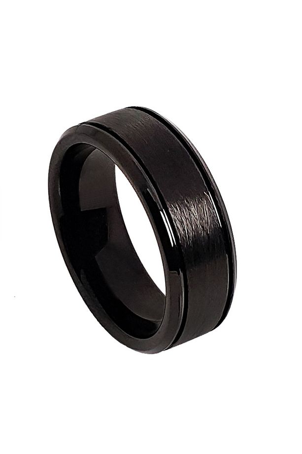 Erkek Mat Siyah Fırçalanmış Tungsten Yüzük Dm81 - 4