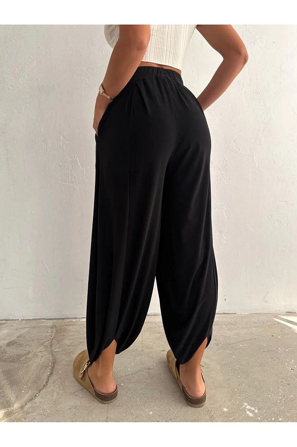 MODAL KUMAŞ YUMUŞAK DOKU ŞALVAR PANTOLON - 5