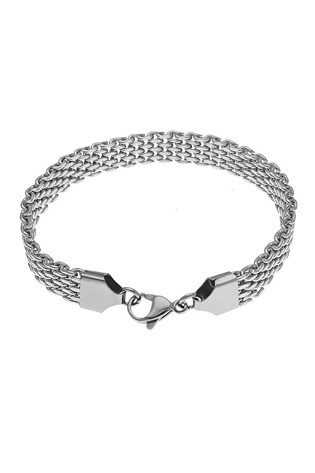 6 mm20 cmGray Steel Men's Bracelet et84by-6
