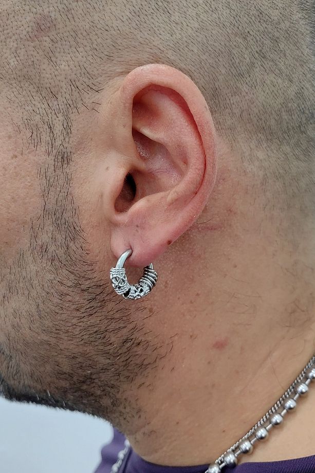 Çelik Gotik Dizayn Erkek Tek Küpe Et05 - 4