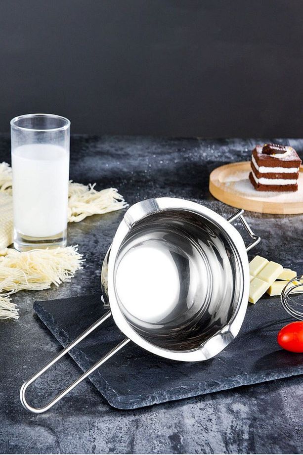 304 Çelik 600 ml Kulplu Benmari Çikolata Eritme Çırpma Kabı cin868 - 6