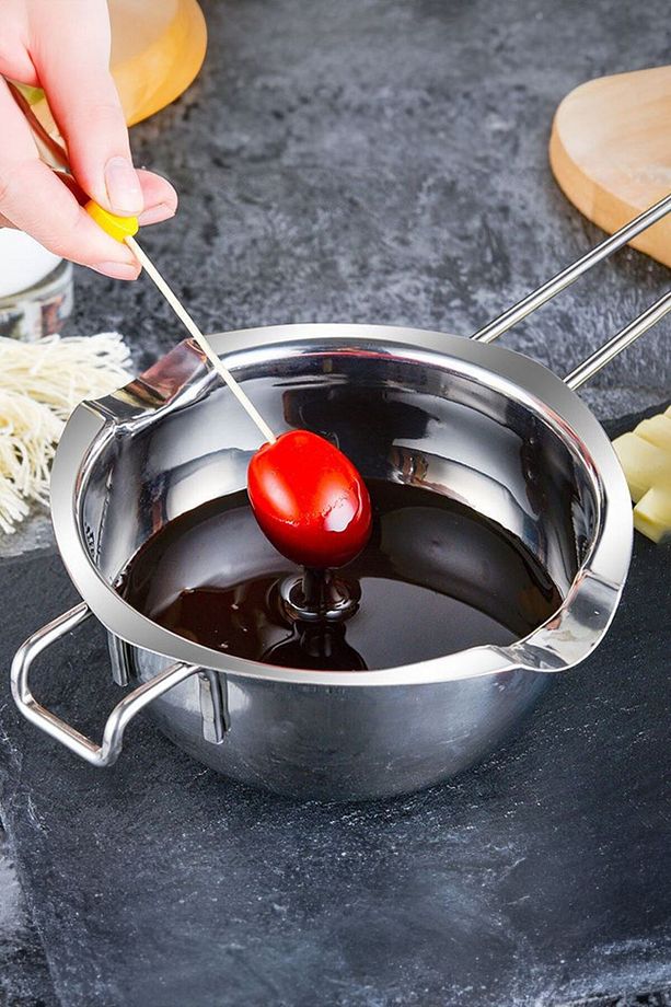 304 Çelik 600 ml Kulplu Benmari Çikolata Eritme Çırpma Kabı cin868 - 7