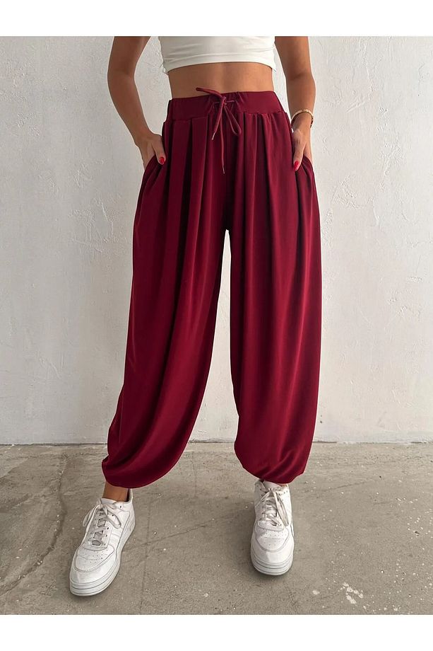 Modal Kumaş Yumuşak Doku Şalvar Pantolon - 4