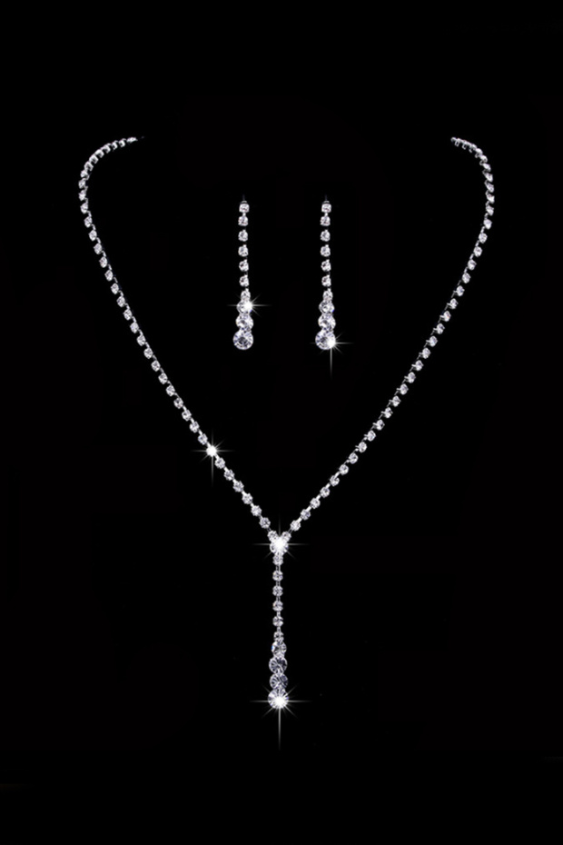Wedding Engagement Henna Drop Jewelled Women's Necklace Earring Set Eg87
