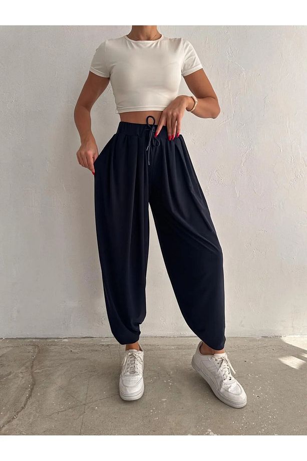 MODAL KUMAŞ YUMUŞAK DOKU ŞALVAR PANTOLON - 3