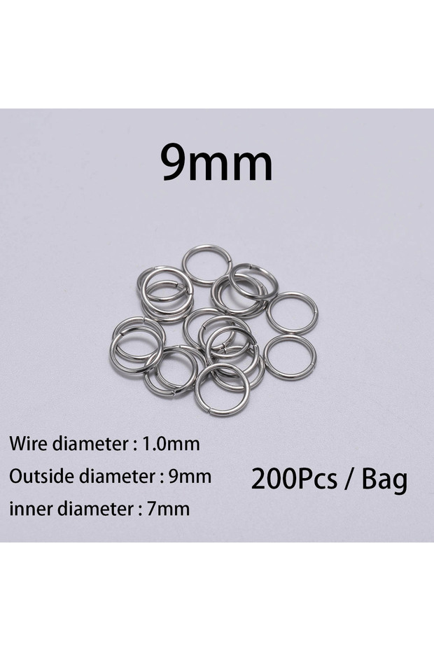 1.0 x 9mm 200pcs 30-200Pcs 3-25mm Stainless Steel Split Ring Open Single Loops Jump Rings Connector