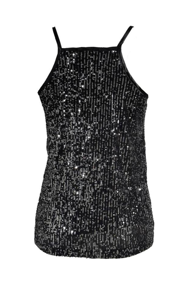 ANTRASİT PAYET ASKILI BLUZ - 2