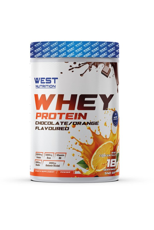 Whey Protein Powder 540 Gr 18 Servings Chocolate & Orange Flavored