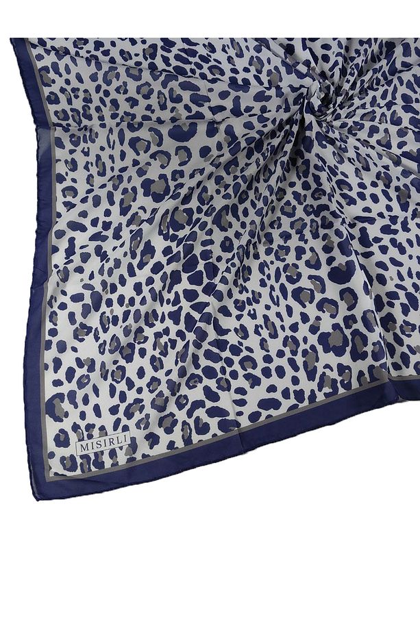 Mısırlı Eşarpları Leopar Desenli Star Krep Eşarp - 1