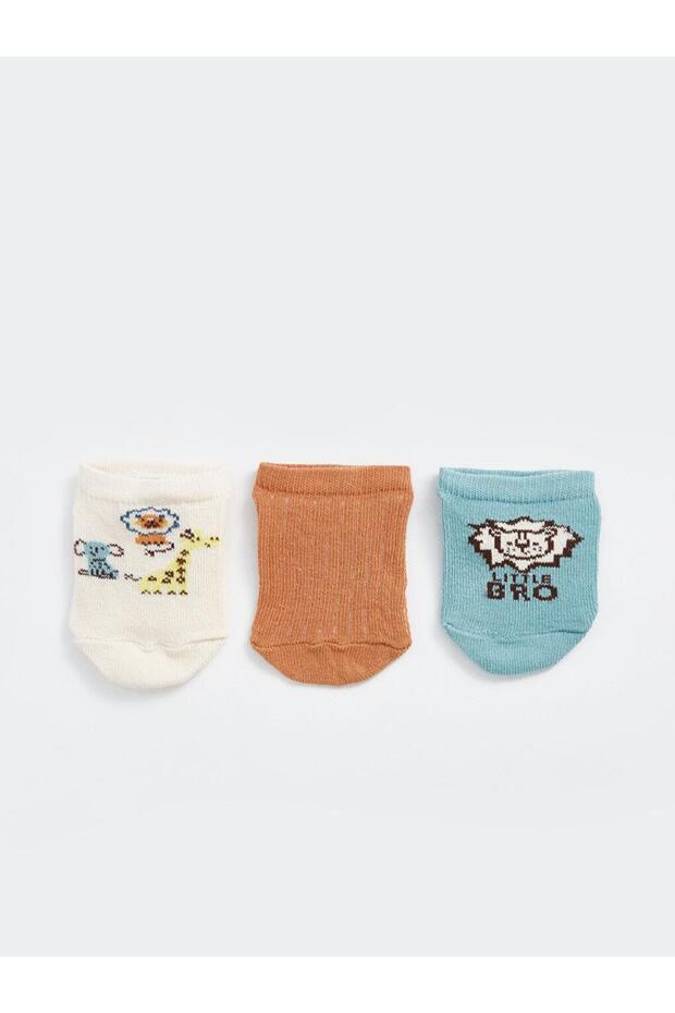 Lcw Baby Printed Baby Boy Booties Socks 3-Pack (S4)