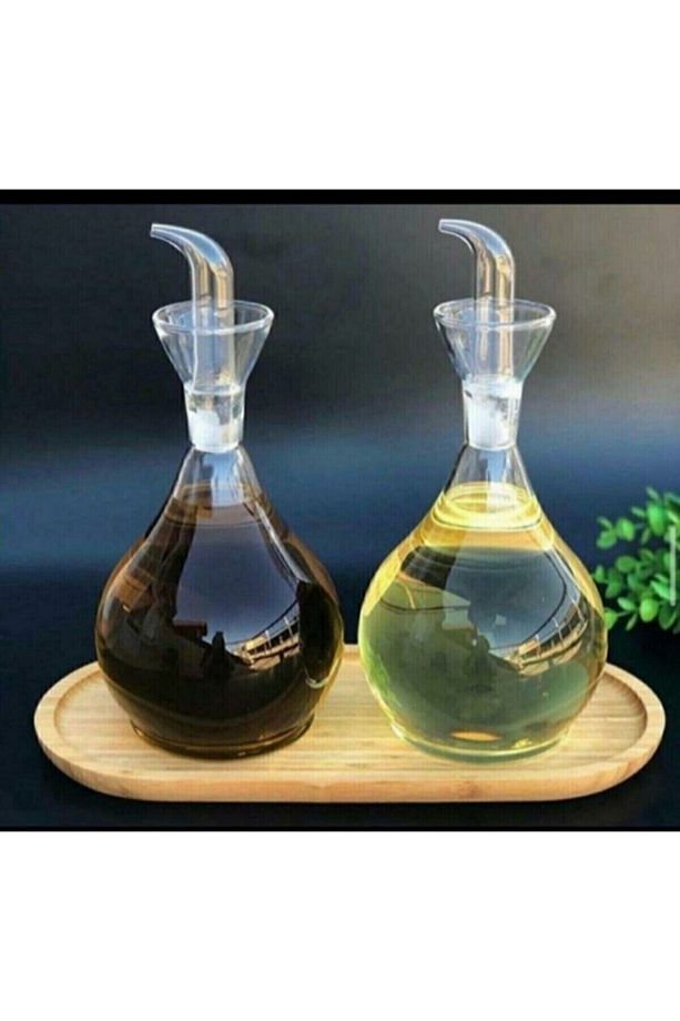 2 Adet 900 ml Borosilikat Tombul Cam Yağdanlık Ve Altlık Yağlık Sirkelik - 2