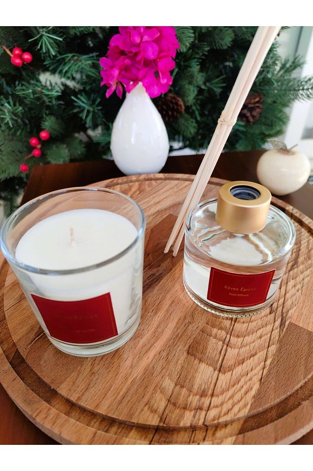 Repertoire Çubuklu Oda Parfümü & Mum - Reves Epices Reed Diffuser Gift Set - 3
