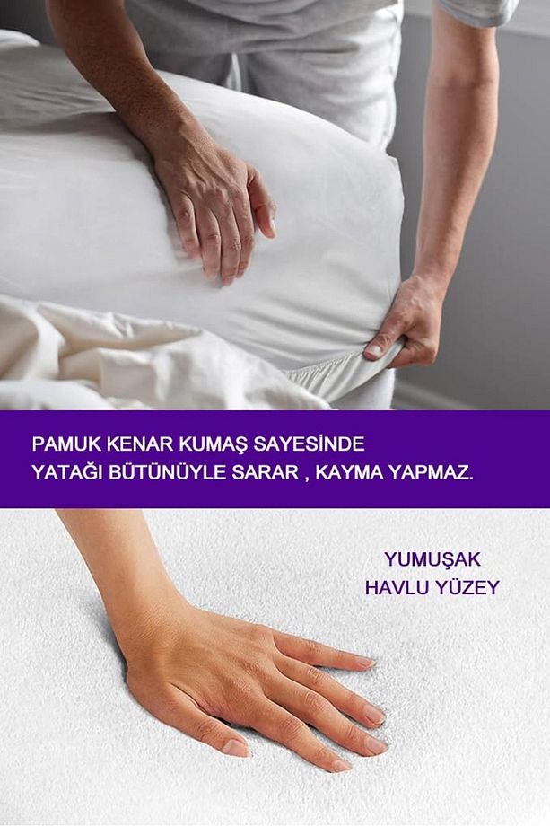 %100 Pamuklu Sıvı Geçirmez Bebek & Çocuk & Tek & Çift Kişilik Yatak Koruyucu Alezi - 5