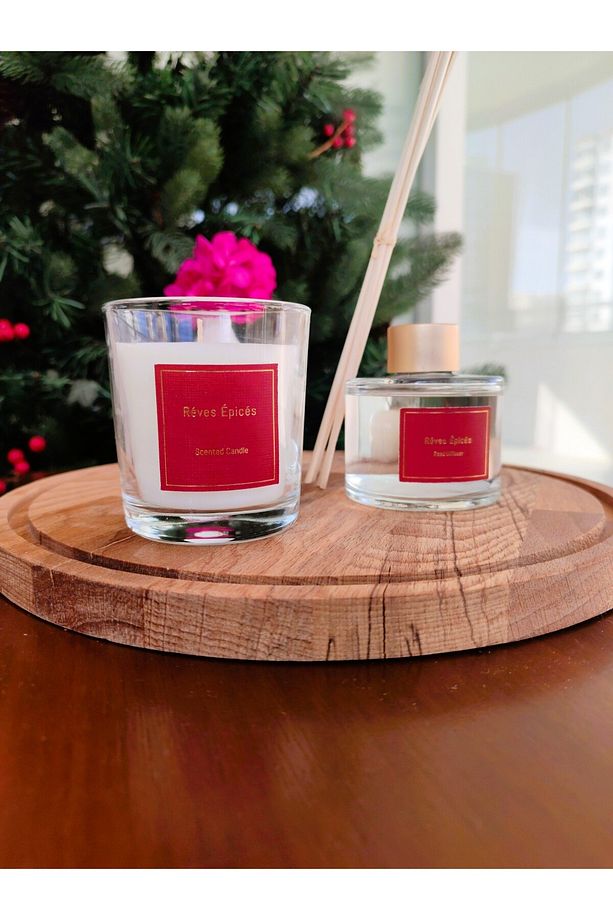 Repertoire Çubuklu Oda Parfümü & Mum - Reves Epices Reed Diffuser Gift Set - 4