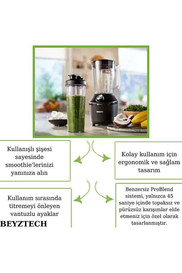 ProBlend Sistemi Titreme Önleyici Ayaklar Motor Termal Koruma Sensörü 2 Hız Ayarı + Darbe - 4