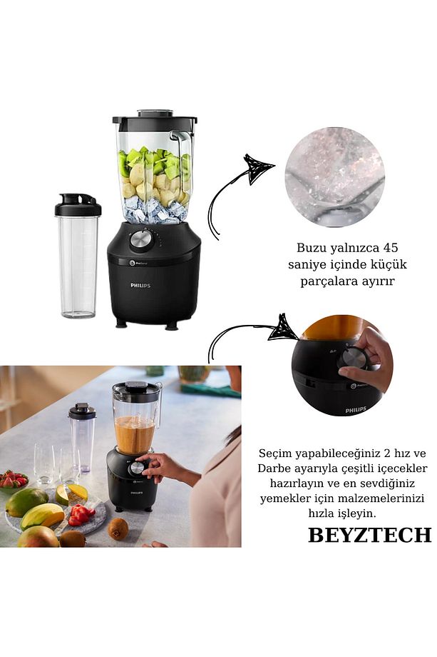 ProBlend Sistemi Titreme Önleyici Ayaklar Motor Termal Koruma Sensörü 2 Hız Ayarı + Darbe - 2