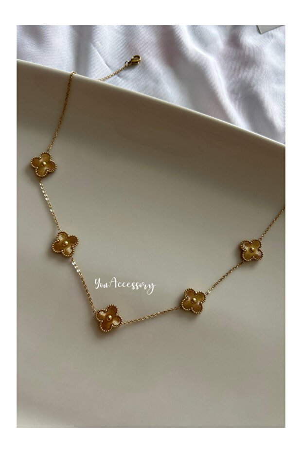 VAN CLEEF ÇELİK KOLYE - 1