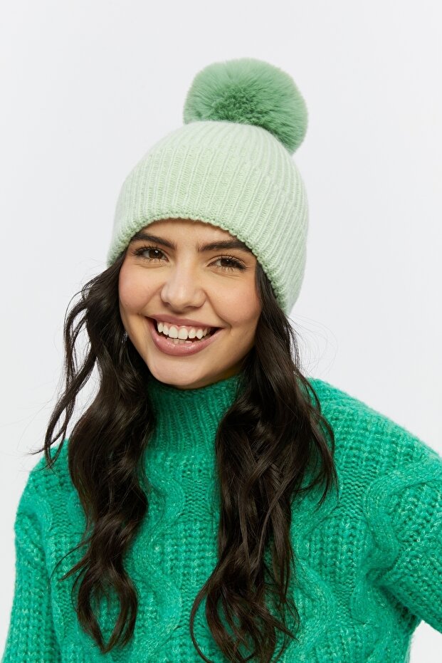 Ponponlu Örgü Bere - 1