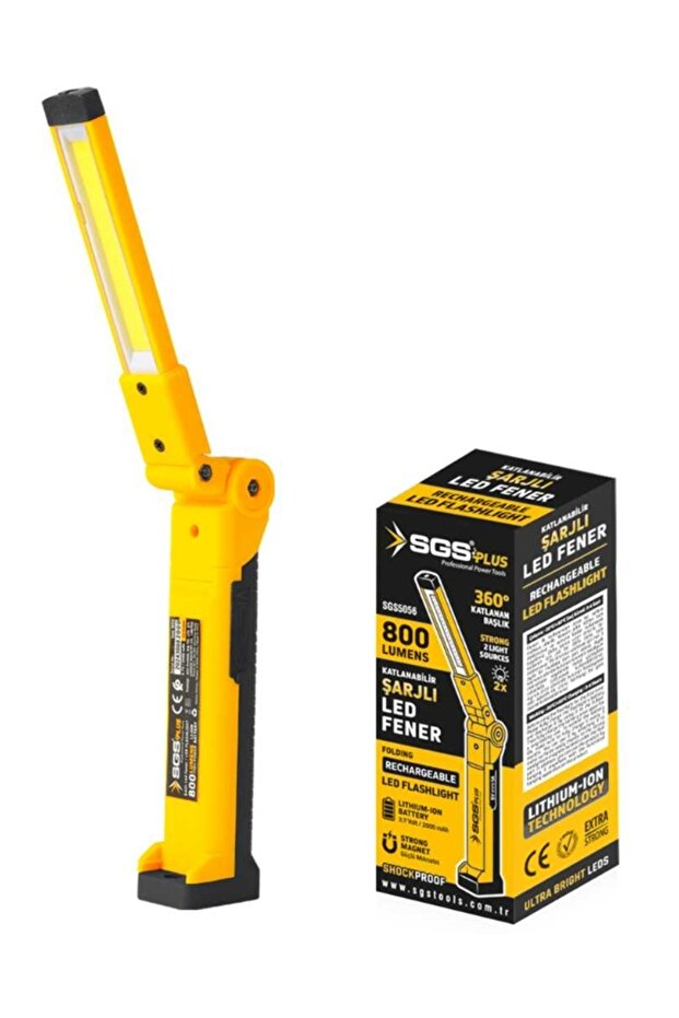 2000 Mah Katlanabilir Şarjlı Led Fener Mıknatıslı 6 Modlu Masa ve Çalışma Lambası 800 Lümen 3.7V - 2