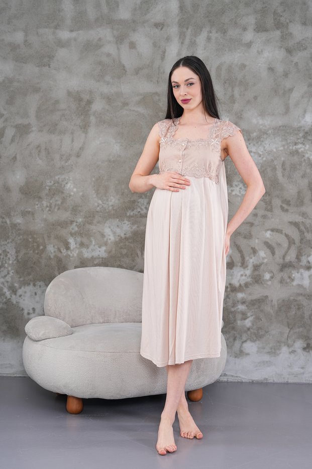 Women's Mink Lace Summer Special Design Cotton Maternity Maternity Nightgown